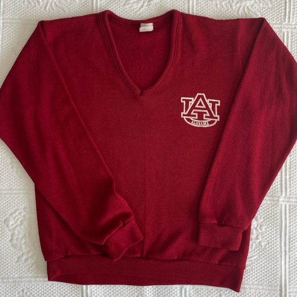 Artex Sweaters - Vtg Alabama Football V-Neck Long Sleeve Sweater Crimson White Roll Tide Artex UA
